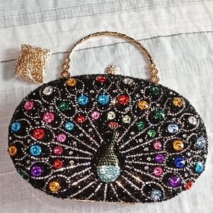 Black Formal Peacock Purse